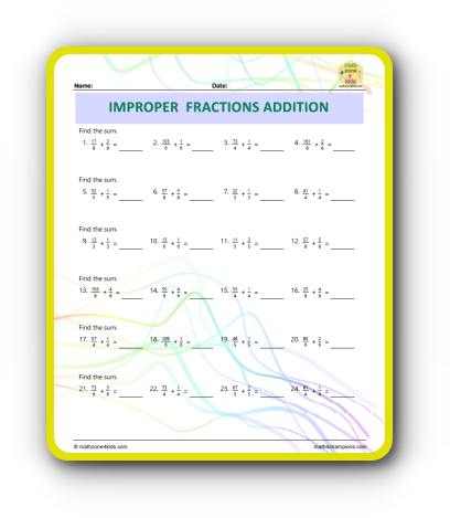 Adding Fractions Worksheets
