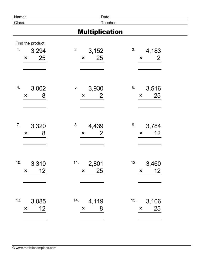 Advanced Multiplication With And Without Regrouping 1 worksheet