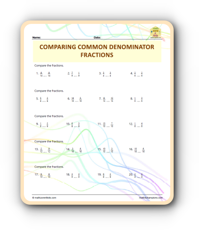 Common Denominators worksheet