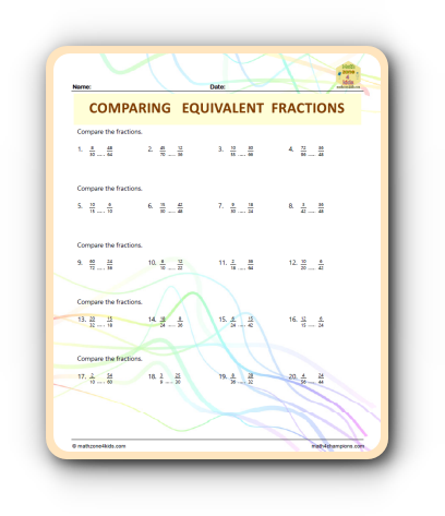 Compare Proper Fraction worksheet