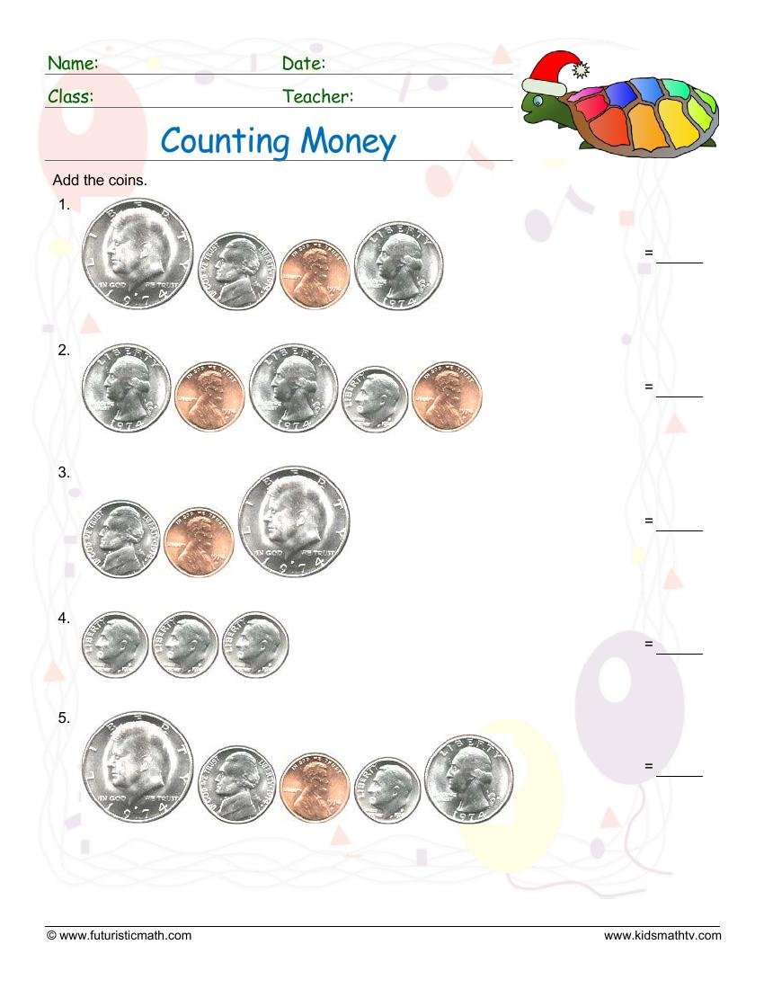Counting Money worksheet