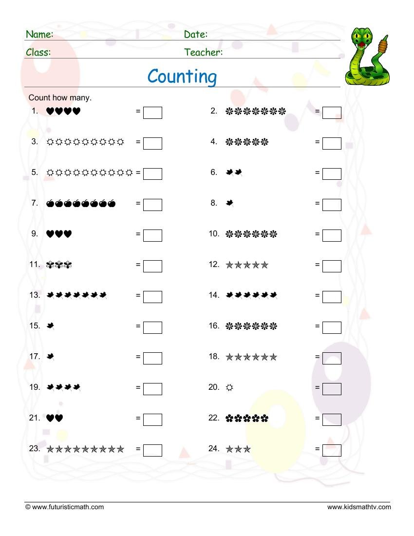 Counting Objects worksheet