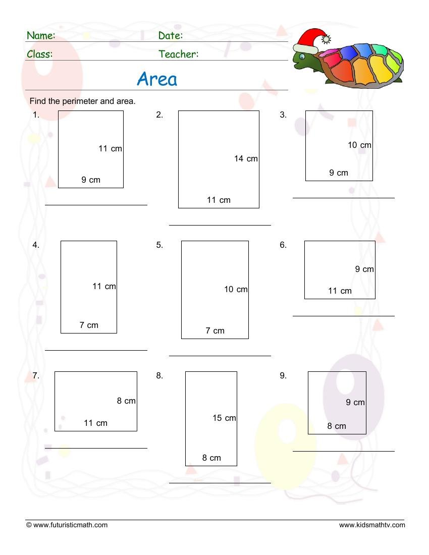 Find The Area Of Rectangles worksheet