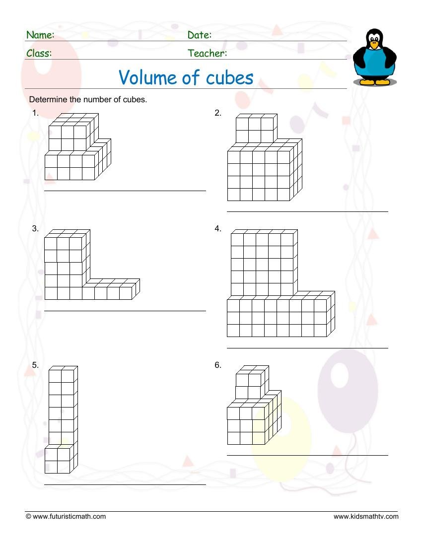 Find The Volume Of Cubes worksheet
