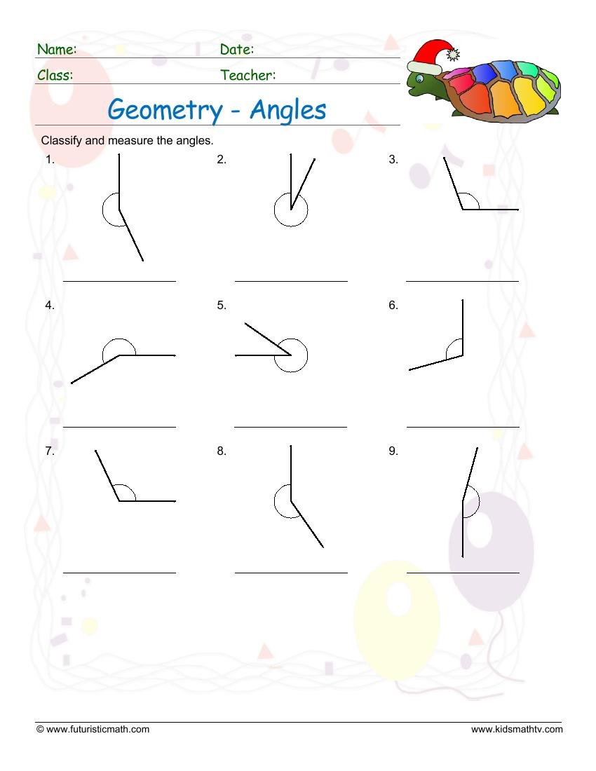 Geometry Measure Angles 2 worksheet
