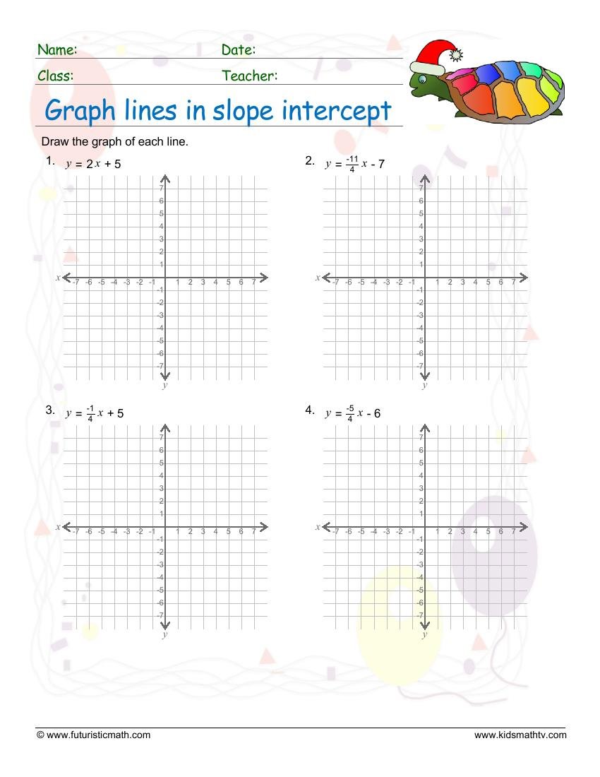 Graph Lines In Slope Intercept 2 worksheet