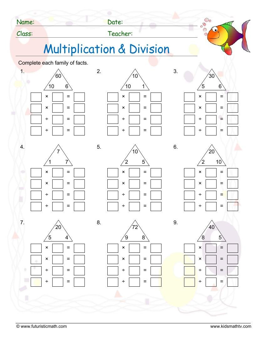 Multiplication Fact Family worksheet