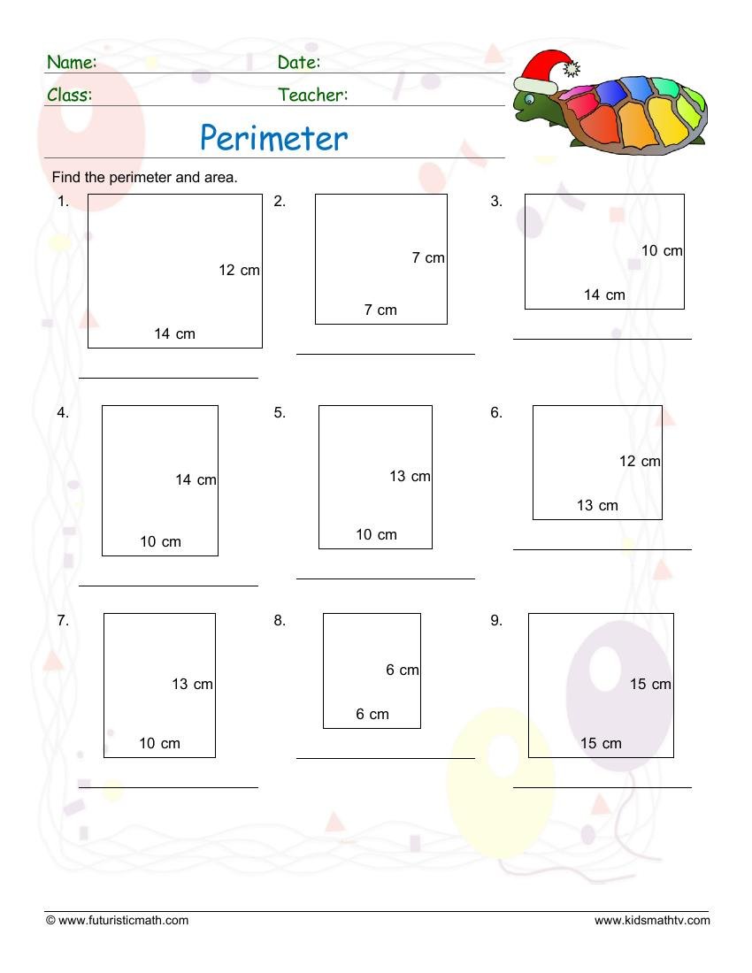 Perimeter Of Rectangles worksheet