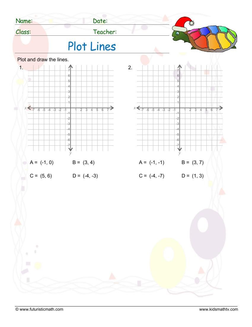 Plot And Draw Lines On A Graph worksheet