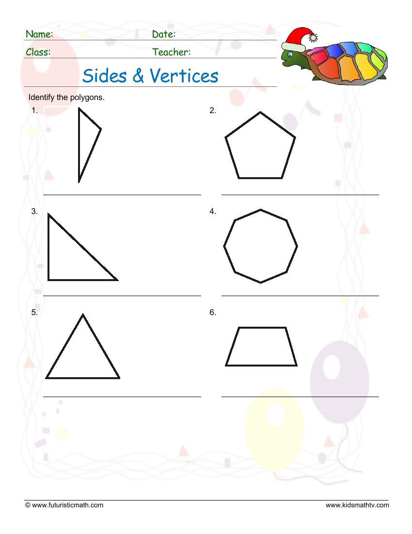 Sides And Vertices Of Polygons worksheet